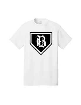 Badin Baseball - Home Plate Tee (White)