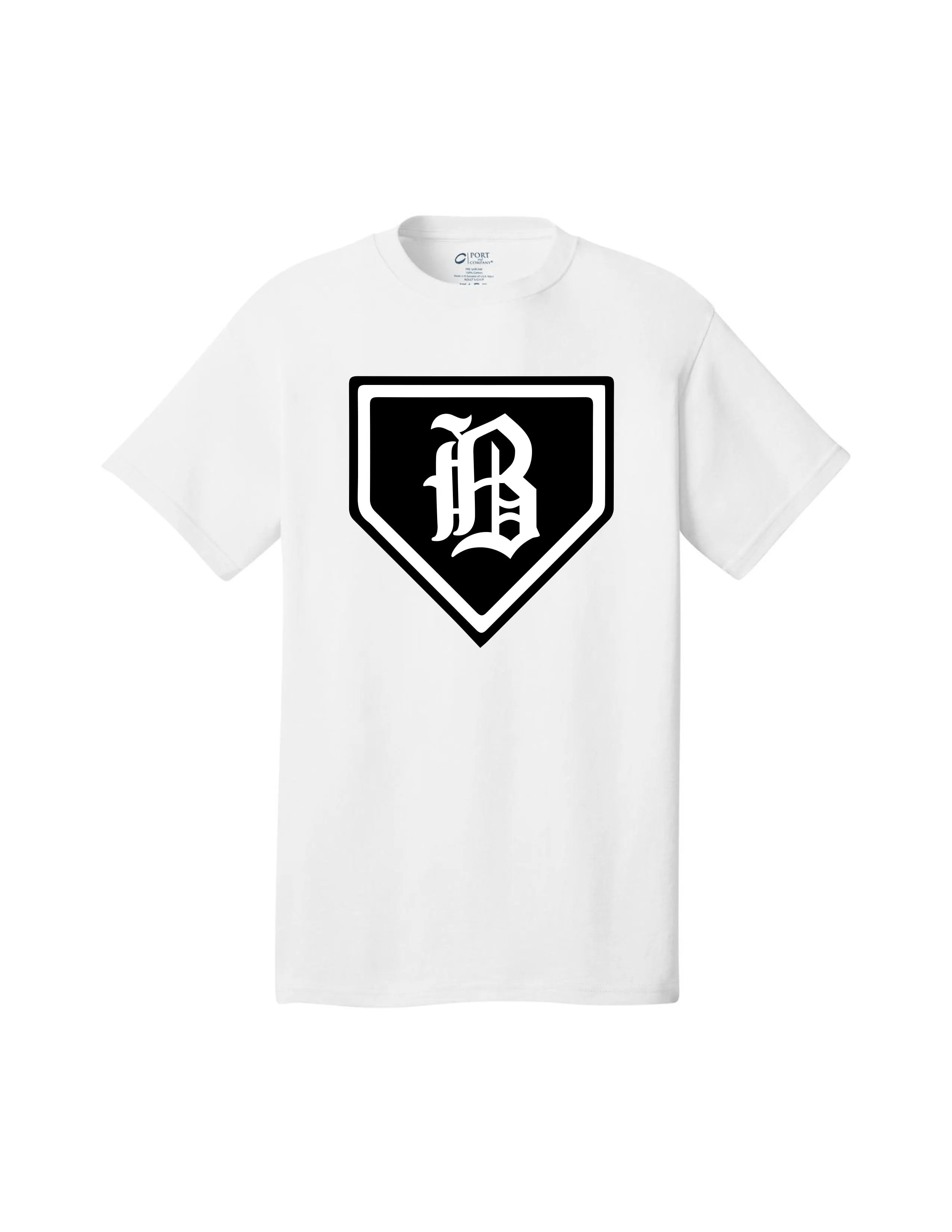 Badin Baseball - Home Plate Tee (White)