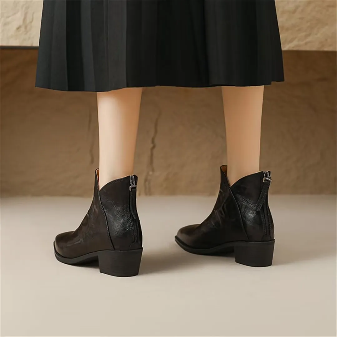 ExoticaSheep Zipper Round Toe Boots