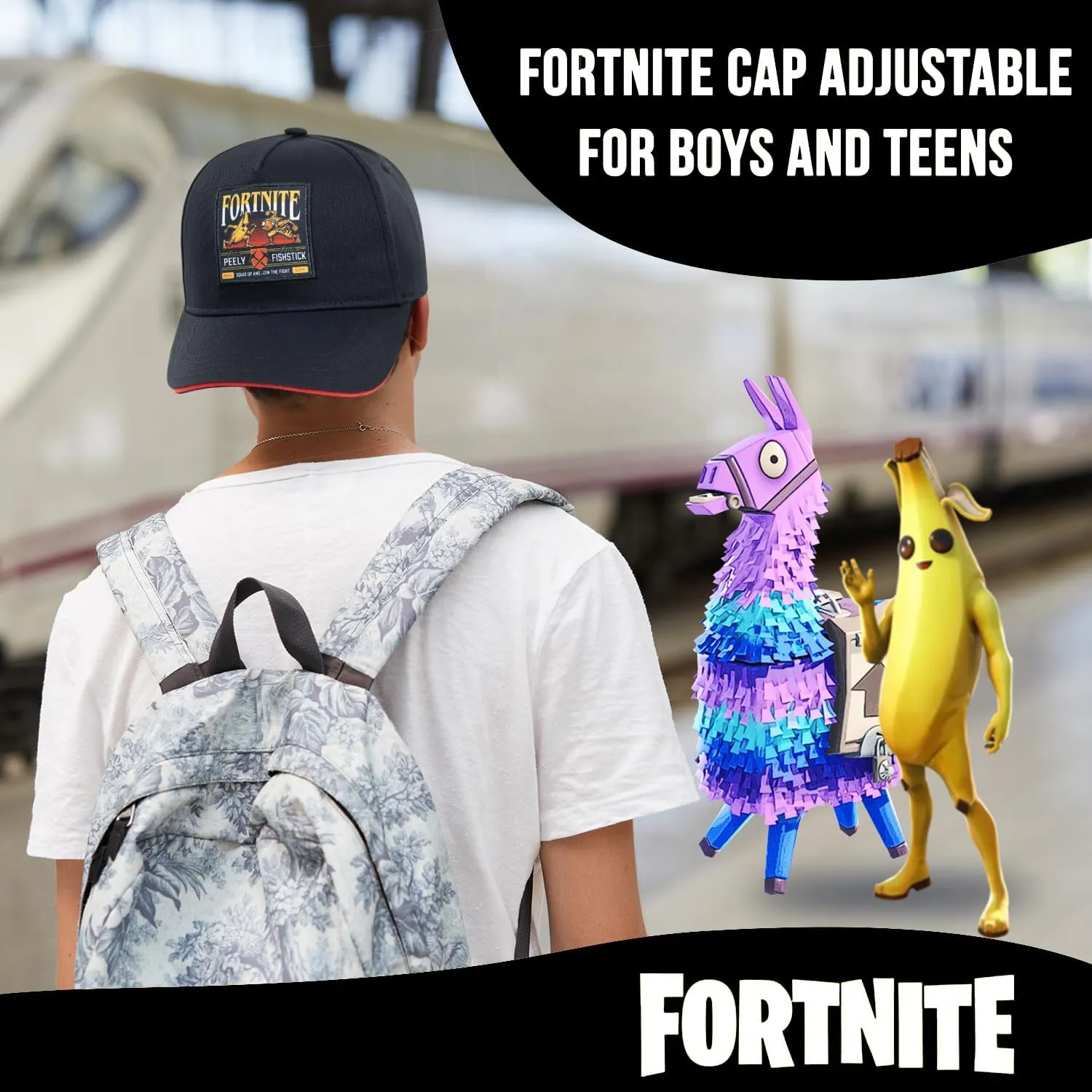 FORTNITE Baseball Cap for Boys, Quality Made Boys Hat and Fitted Cap, Flatbrim Baseball Hat with Sleek Design