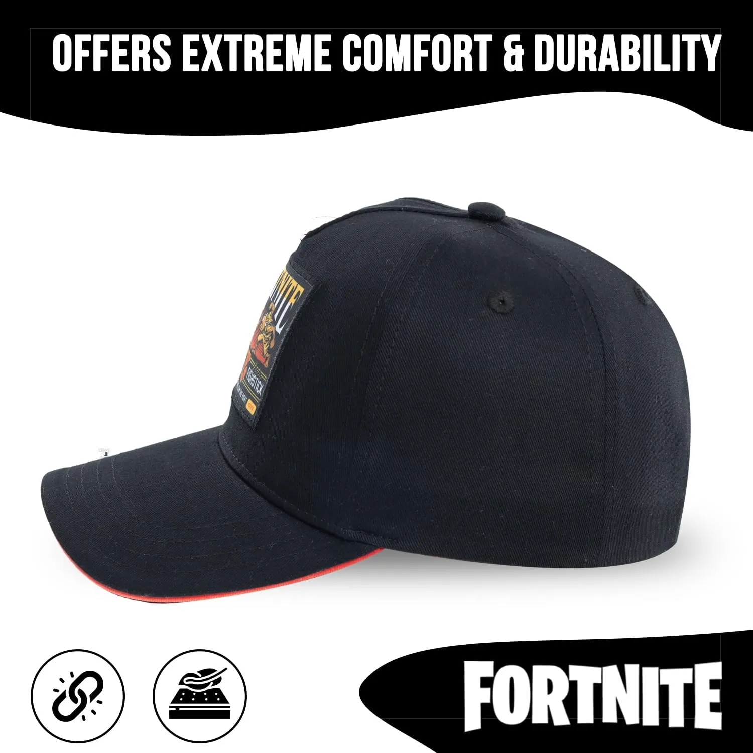 FORTNITE Baseball Cap for Boys, Quality Made Boys Hat and Fitted Cap, Flatbrim Baseball Hat with Sleek Design