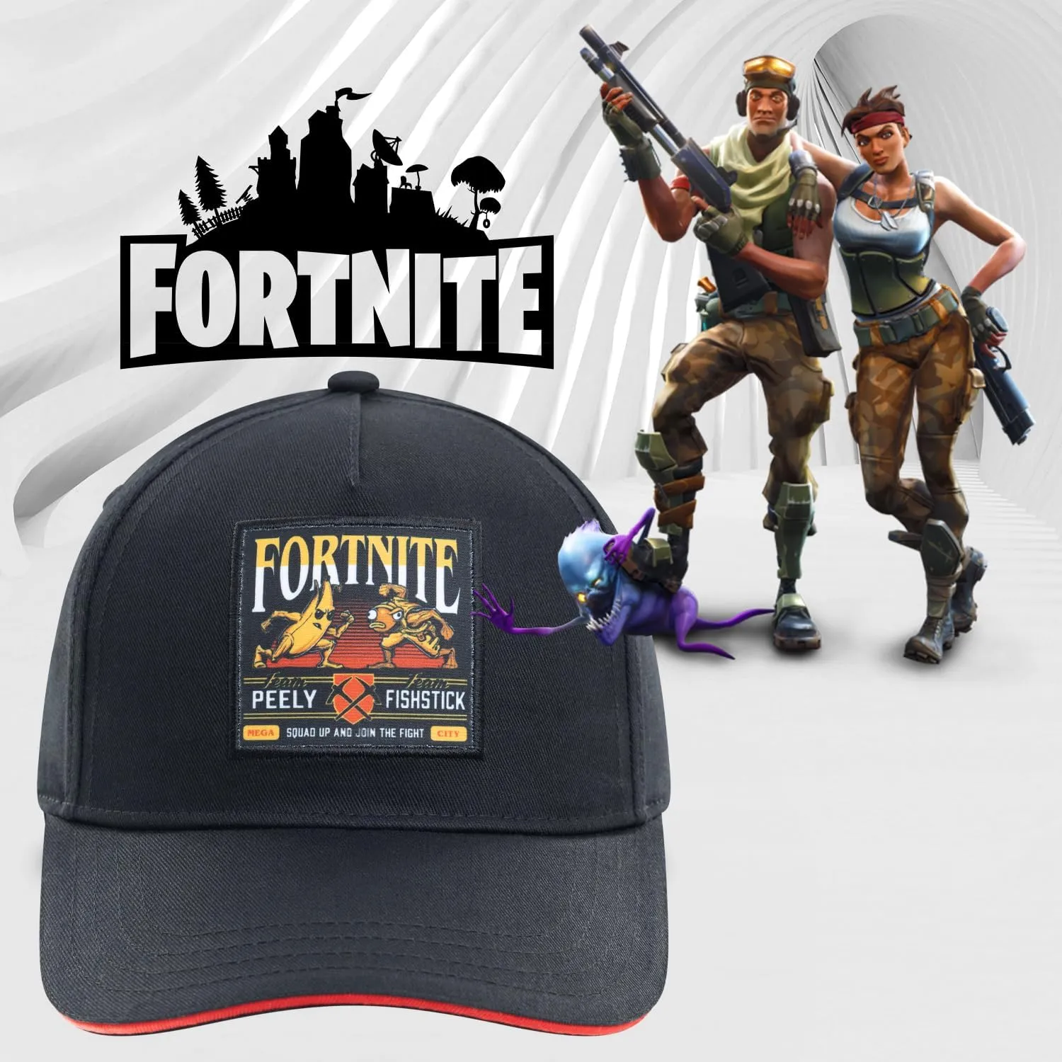 FORTNITE Baseball Cap for Boys, Quality Made Boys Hat and Fitted Cap, Flatbrim Baseball Hat with Sleek Design