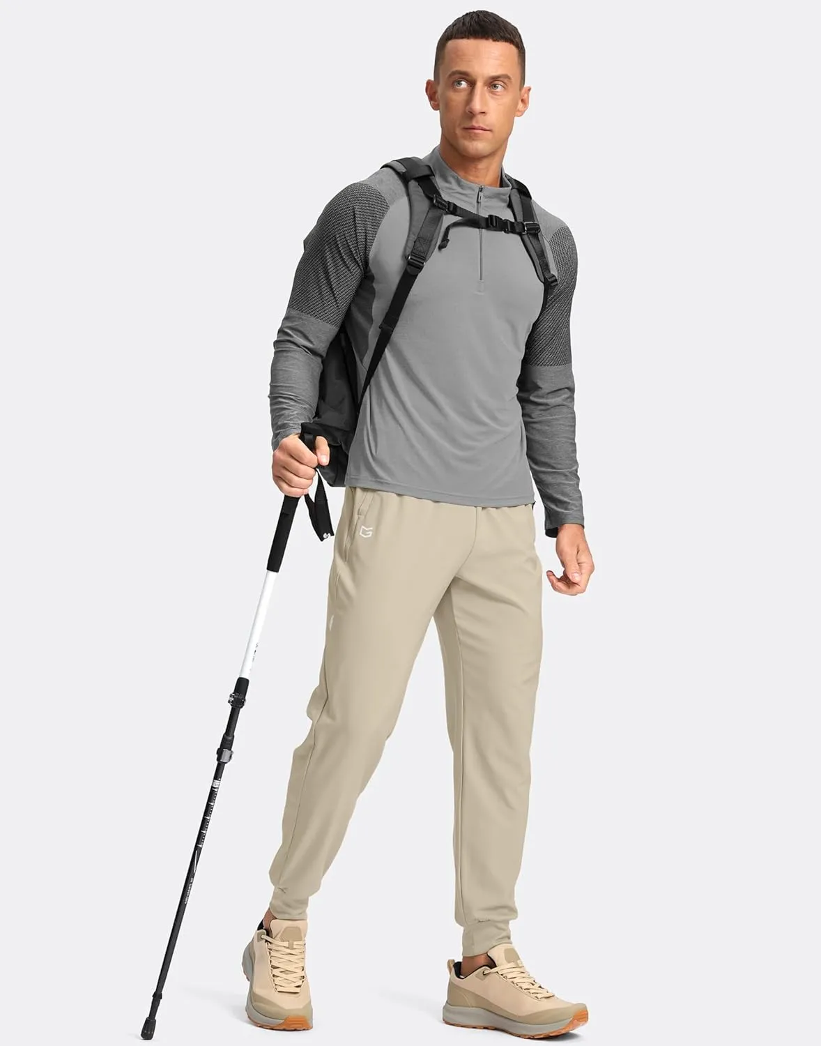 G Gradual Men's Joggers with Zipper Pockets Lightweight Athletic Workout Pants Quick Dry Sweatpants for Men Running Hiking