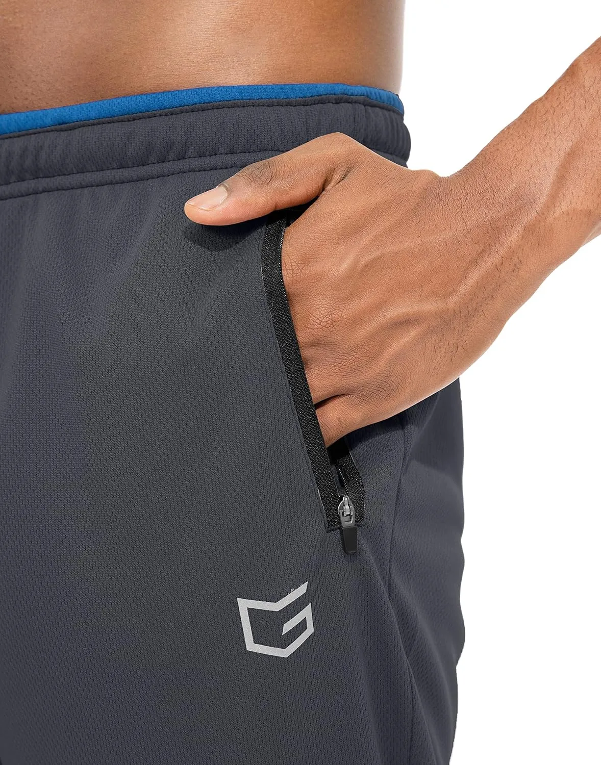 G Gradual Men's Sweatpants Mesh Lightweight with Zip Pockets Breathable Quick Dry Athletic Pants for Workout Running
