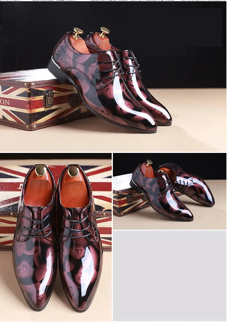 Italian gentleman groom derby business dress pointed scalp shoes