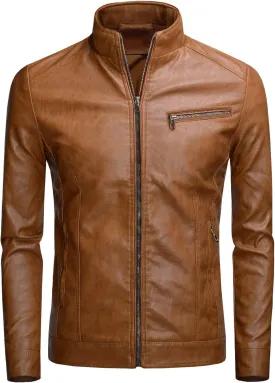 Men's Casual Faux Leather Jacket