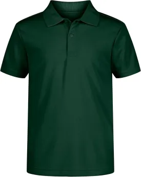 Nautica Boys' School Uniform Short Sleeve Polo Shirt, Button Closure, Moisture Wicking Performance Material