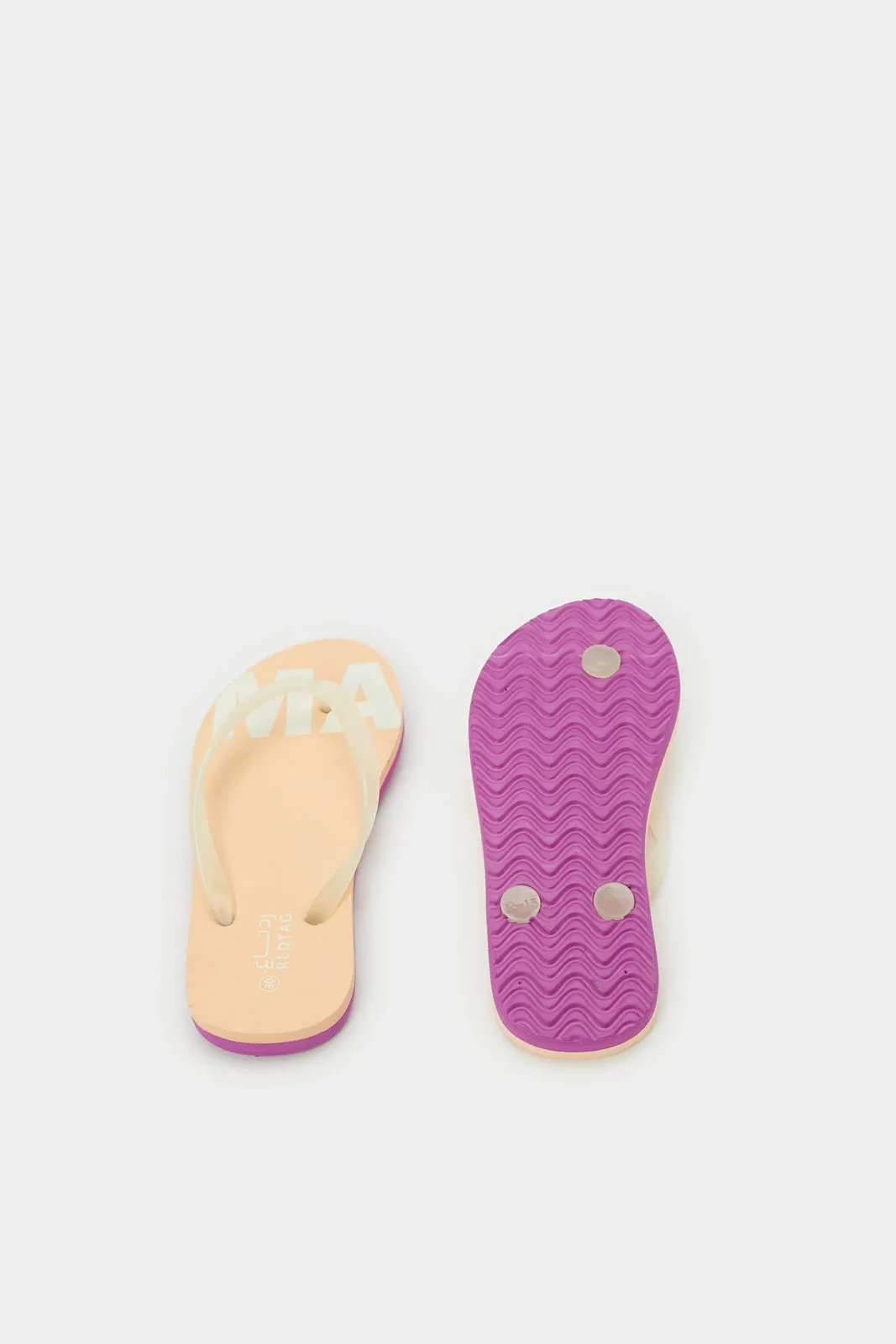 Senior Girls Beige Sun Light Printed Slide