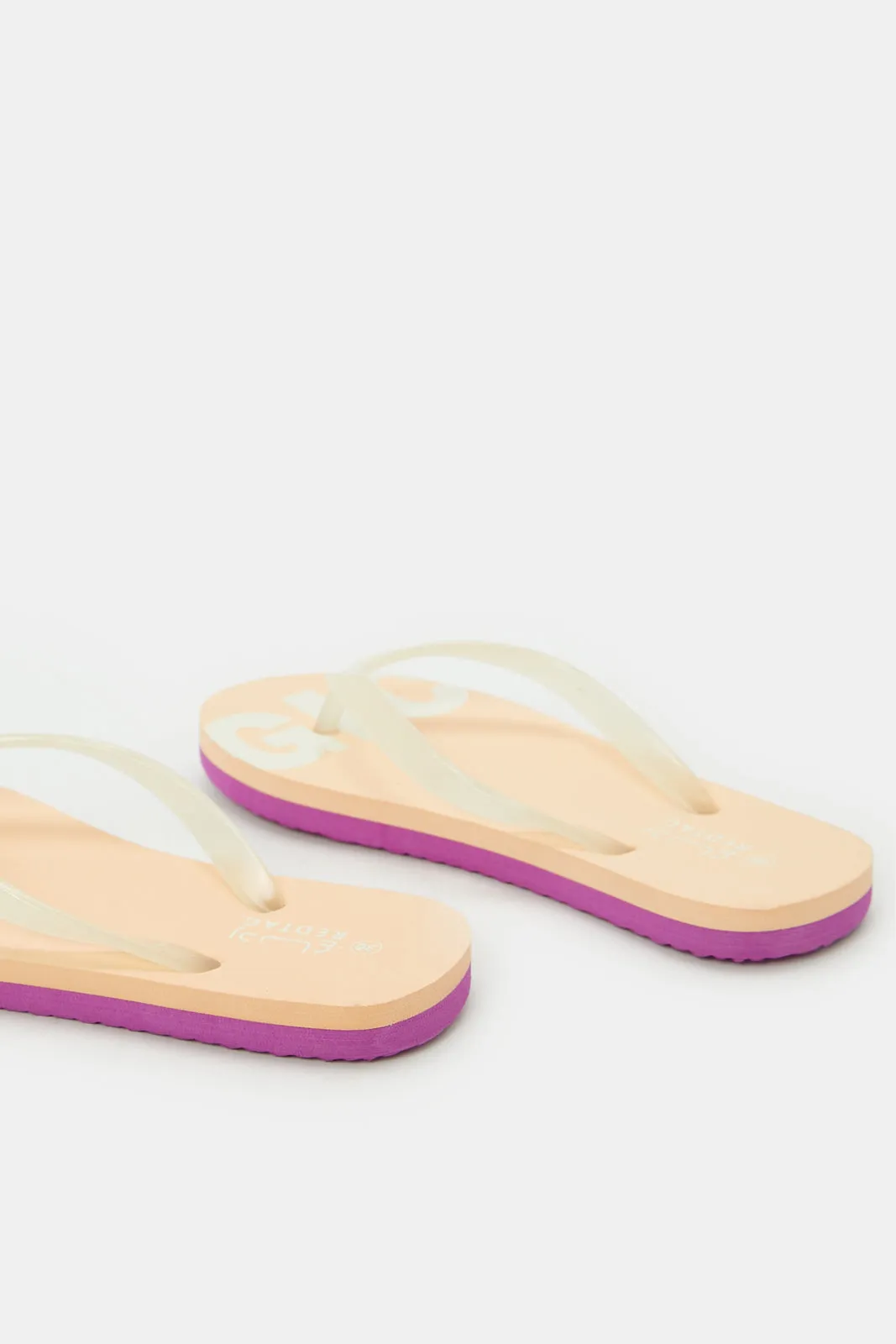 Senior Girls Beige Sun Light Printed Slide