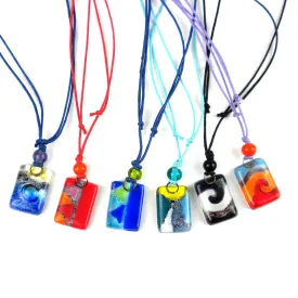 Sunny Skies Small Fused Glass Pendant Necklace Tili Glass