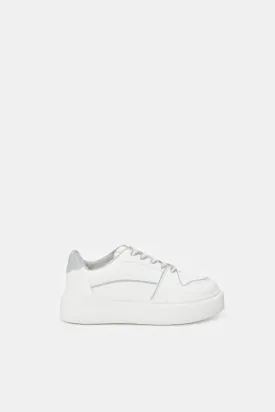 Women White And Grey Court Sneaker