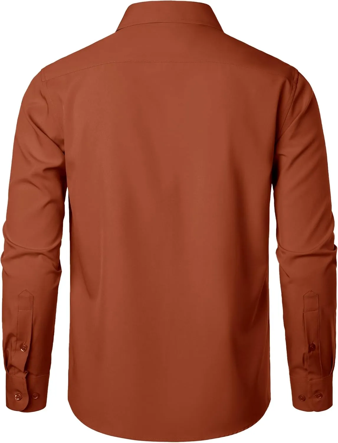 ZEROYAA Men's Regular Fit Dress Shirt Solid Wrinkle-Free Long Sleeve Casual Business Button Up Shirts with Pocket